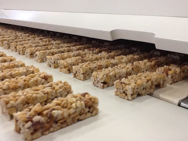 Banda transportadora alimentaria granola bar