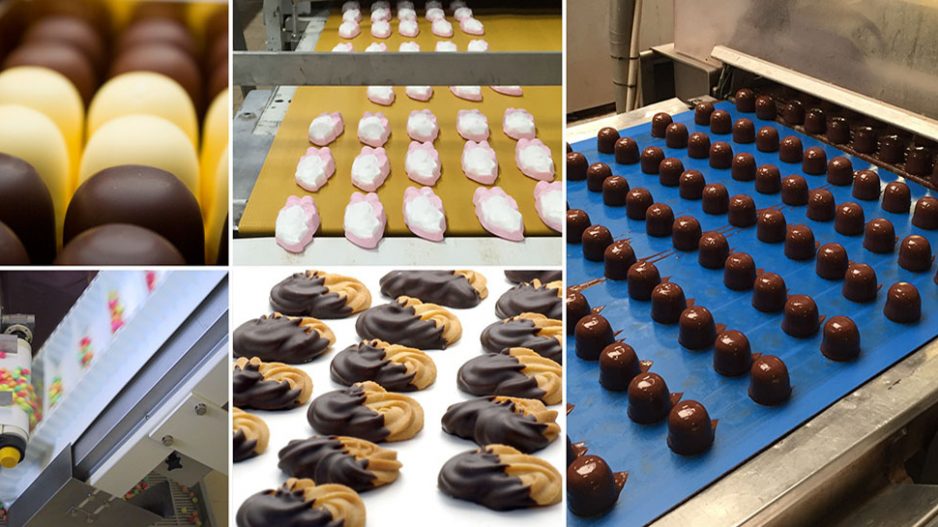 Bandas transportadoras para chocolate