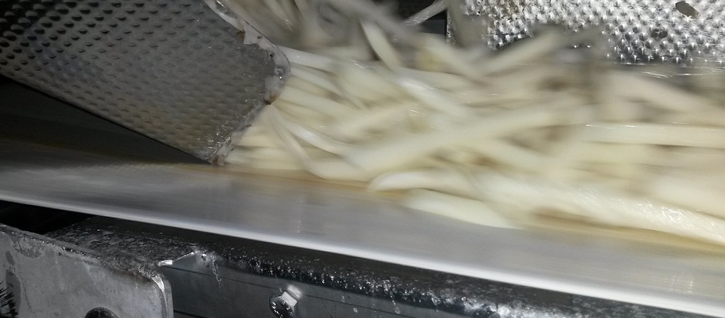 Frayless belt-Frozen potato chips